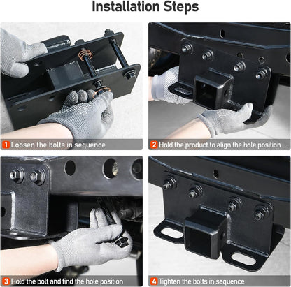 Trailer Hitch 2" Receiver Compatible for Ford Bronco 2021 2022 2023 Models Accessories(NOT for Bronco Sport) - OMOTOR