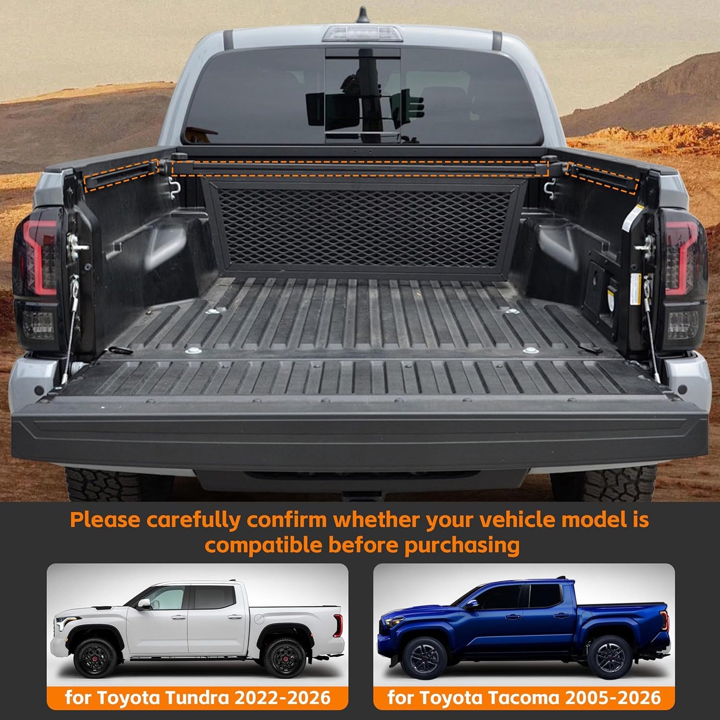 2PCS Truck Bed Rail Side Mount Holder for Toyota Tacoma 2005-2026, for Toyota Tundra 2007-2026