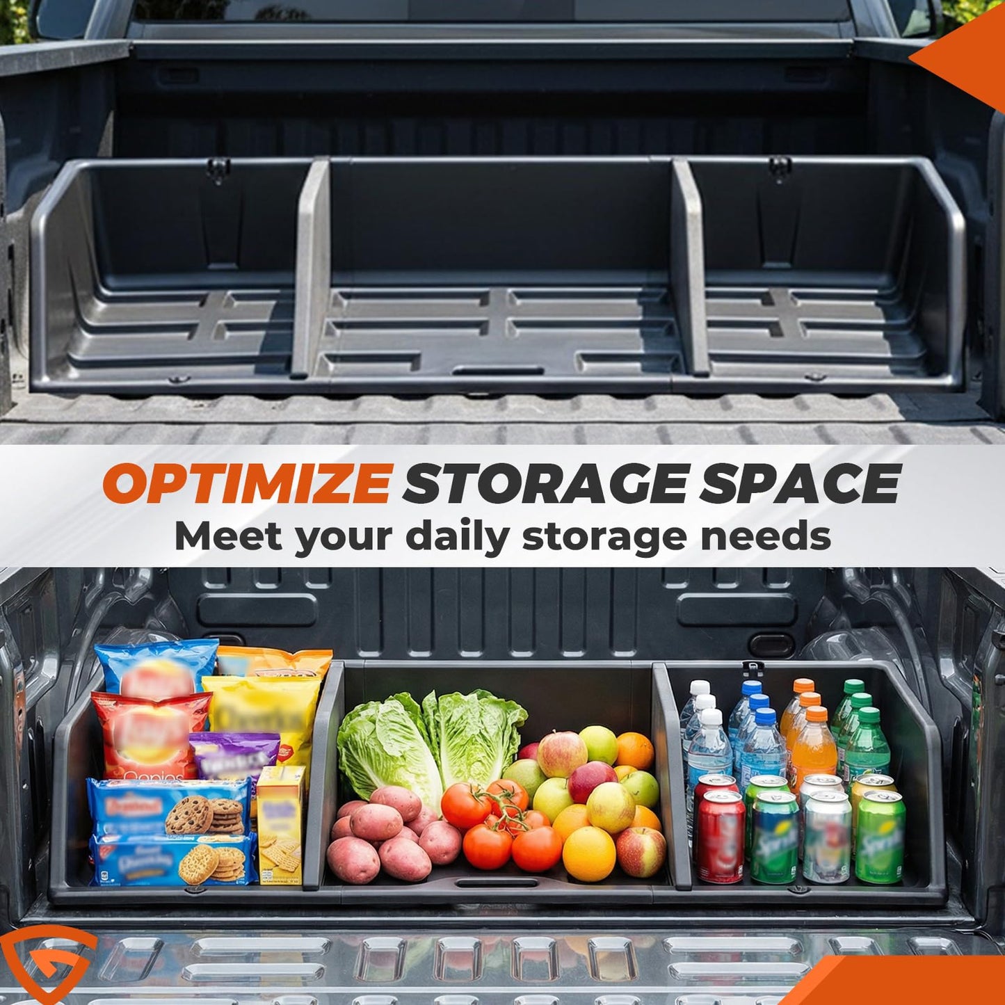 48/52/56 inch Truck Bed Cargo Box, Tailgate-slide Design for Effortless Loading/Unloading
