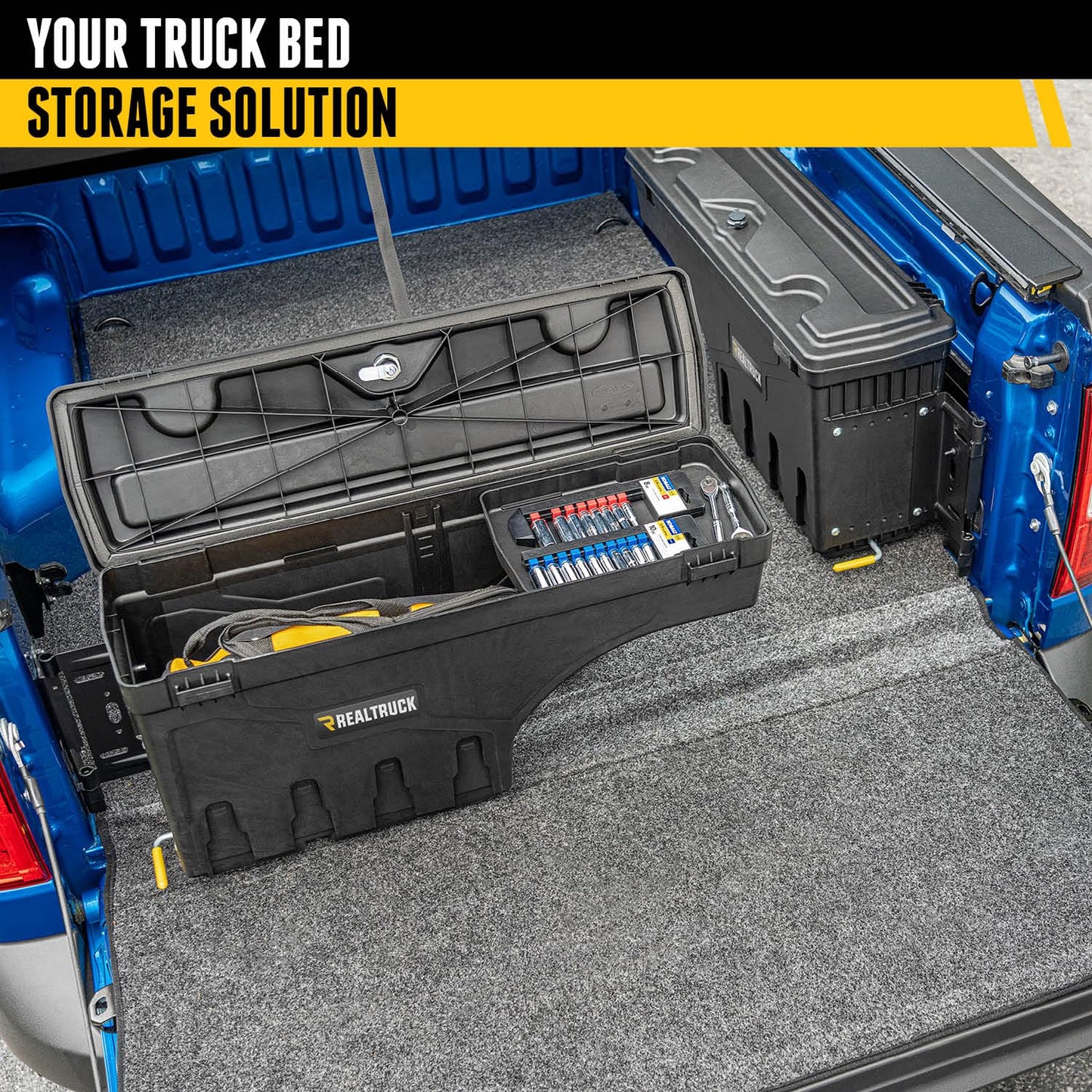 Real Truck Under Cover Swing Case Truck Bed Storage Box Fits 2005 - 2023 Toyota Tacoma