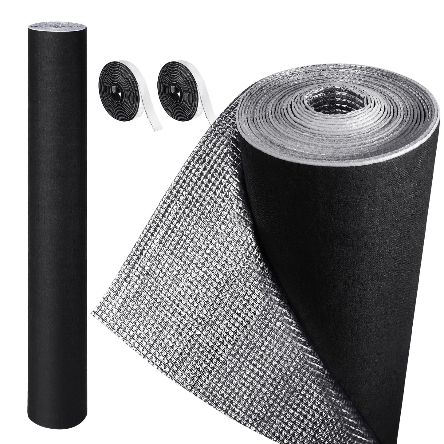 Frienda Double RV Door Window Shade Cover Blackout Reflective Insulation Roll 47x181 Inches Aluminum Foil Insulation Kit for Rv Garage Roof Door Window Skylight Shade(Silver)