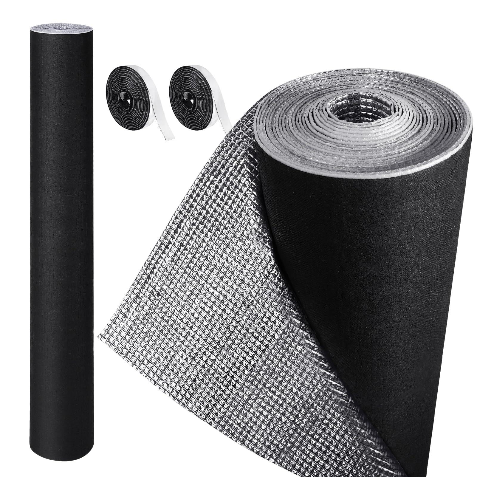 Frienda Double RV Door Window Shade Cover Blackout Reflective Insulation Roll 47x181 Inches Aluminum Foil Insulation Kit for Rv Garage Roof Door Window Skylight Shade(Silver)