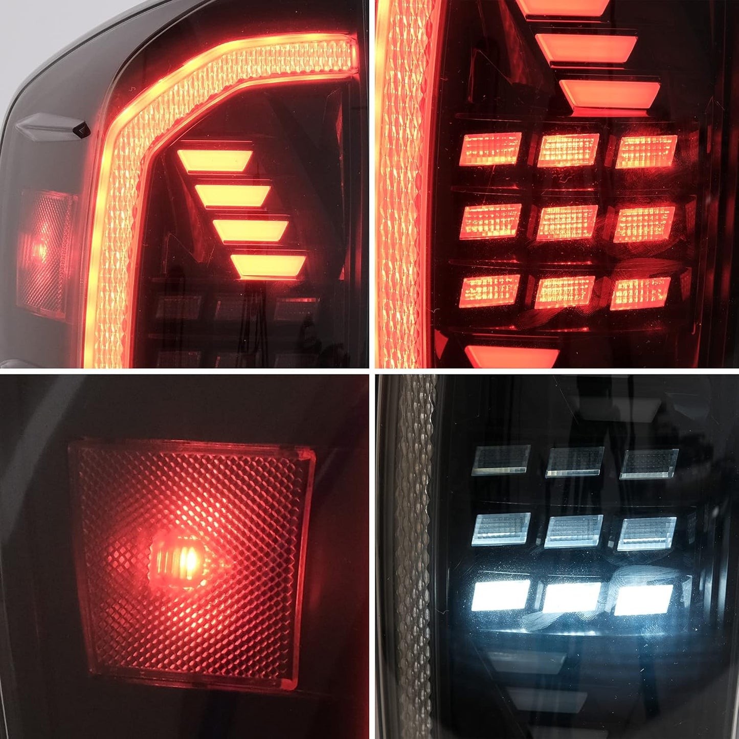 VLAND Full LED Smoked Taillights Compatible For 2016-2023 Toyota Tacoma TRD Off Road, SR5, SR, TRD Pro, TRD Spor, Limited, W/Sequential Indicators Red Turn Signals Lamps
