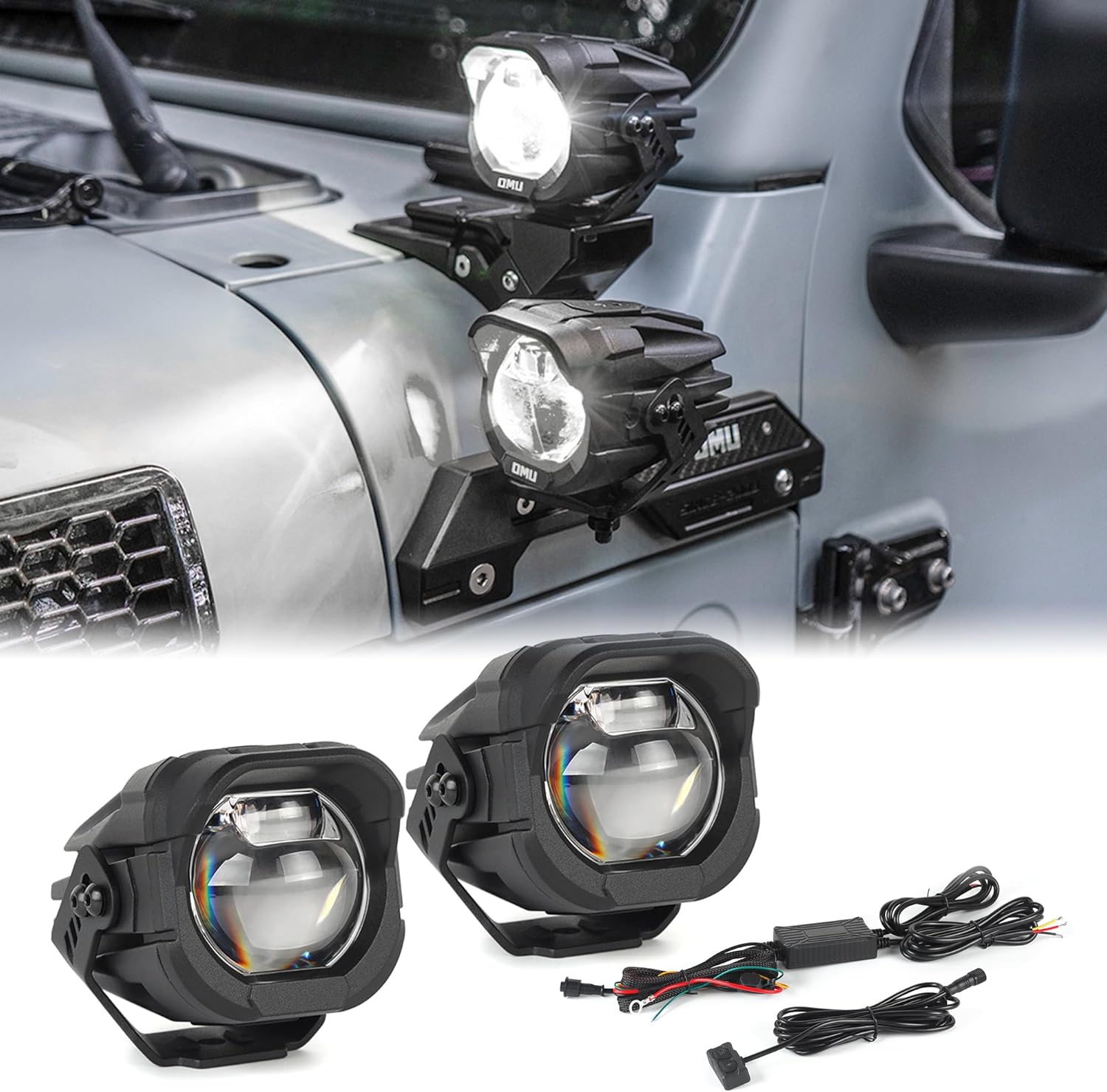 Aluminum High Low Beam Switchable A-Pillar Spotlight Trucks Fits For Jeep Ford etc ATV