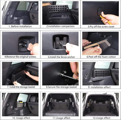 Trunk Side Rack Cargo Storage Shelf Compatible with Toyota Land Cruiser 250 Prado LC250 J250 2024 - 2026