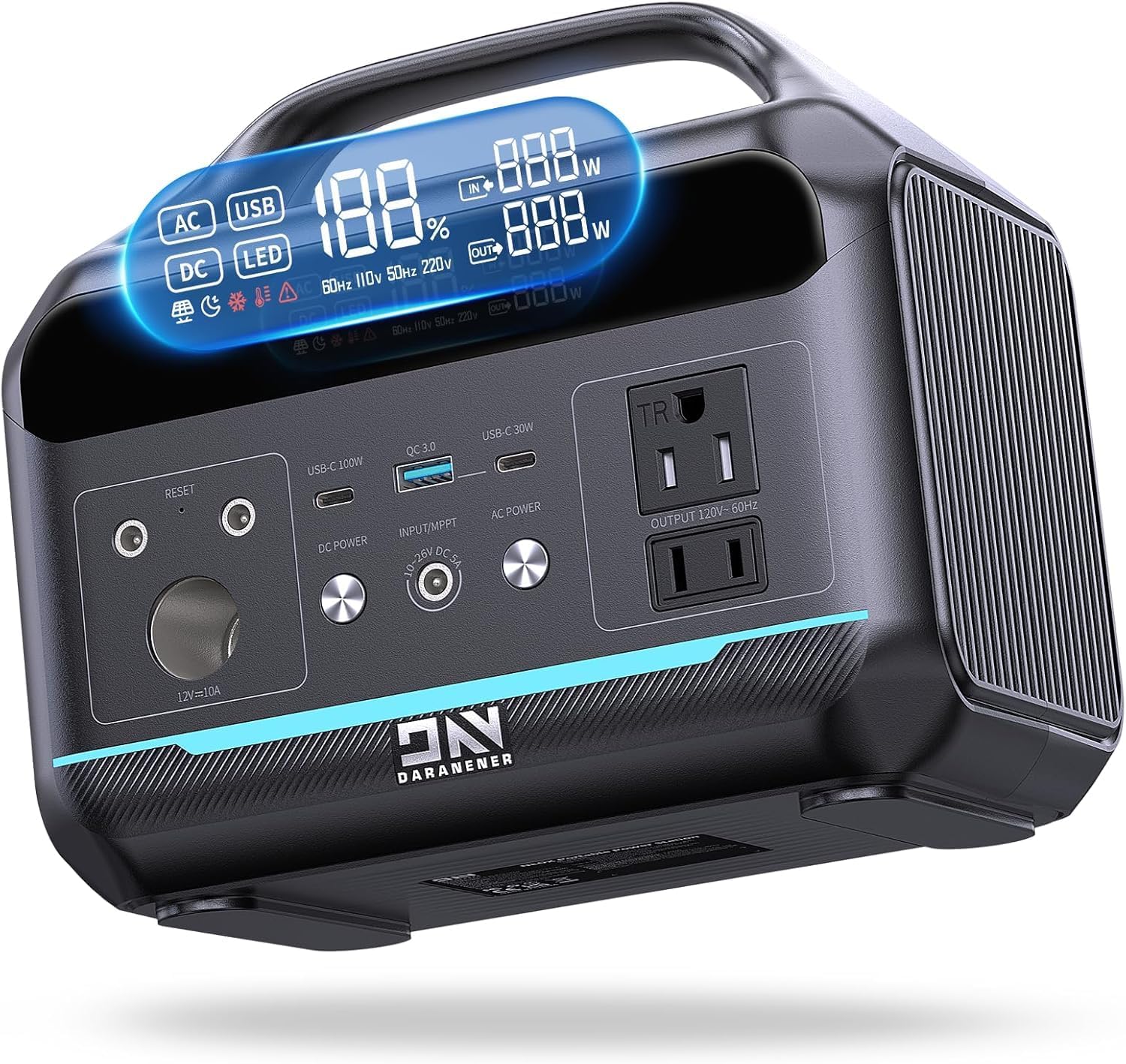 Portable Power Station 300W (600W Surge), 204Wh For Outdoors Camping Essentials Backup Bank Emergency, RV, Off-Grid Living