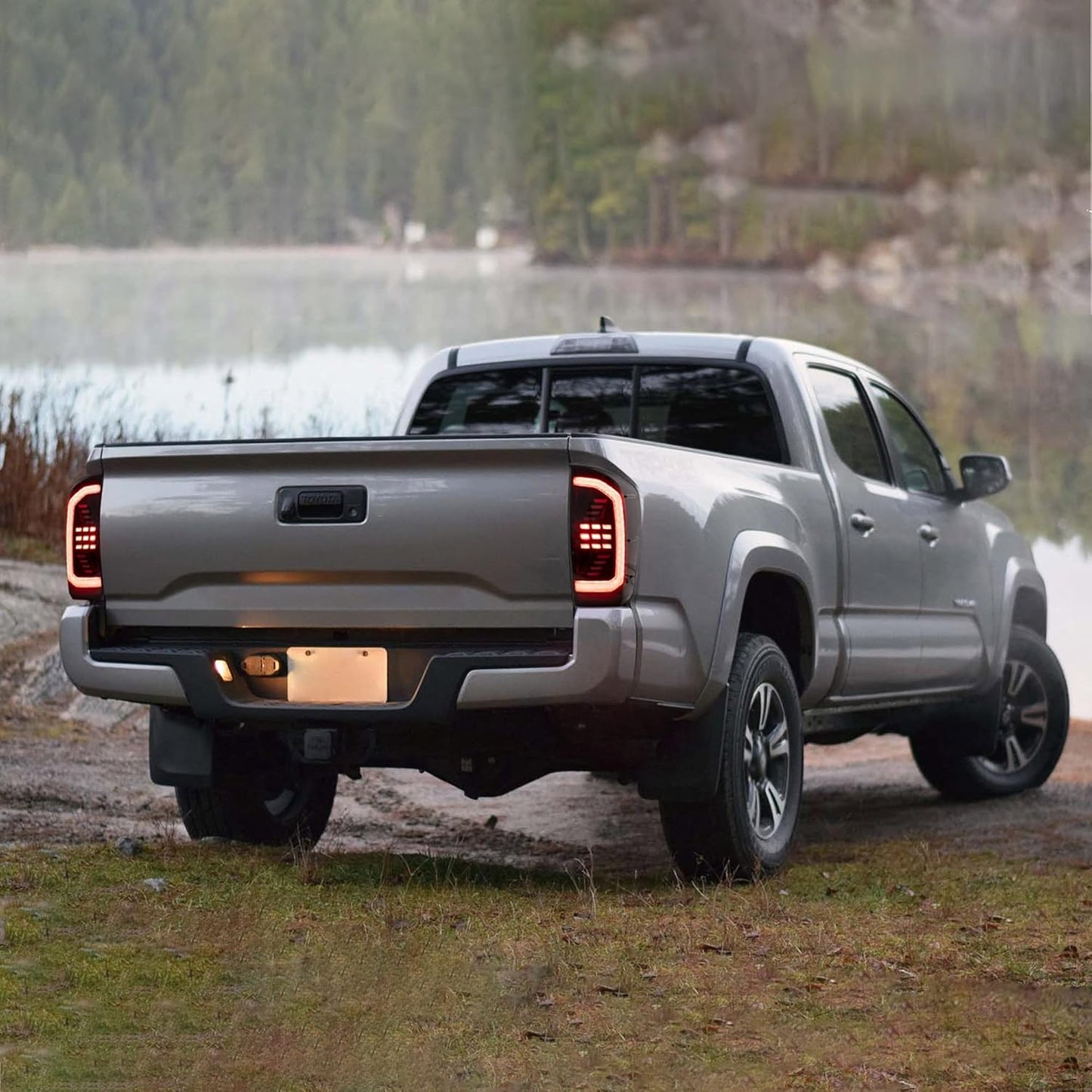 VLAND Full LED Smoked Taillights Compatible For 2016-2023 Toyota Tacoma TRD Off Road, SR5, SR, TRD Pro, TRD Spor, Limited, W/Sequential Indicators Red Turn Signals Lamps