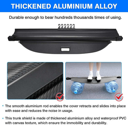 Cargo Cover for Chevy Chevrolet Equinox GMC Terrain 2024 2023 2022 2021 2020 2019 2018 Accessories Retractable Trunk Cover All Weather Shielding Shade Cargo Luggage Cover Carbon Fiber Texture - OMOTOR