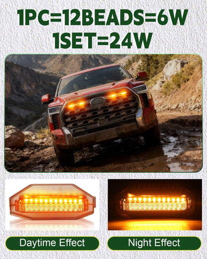 4PCS LED Front Grill Lights for Toyota Tundra 2022-2026 3rd Gen
