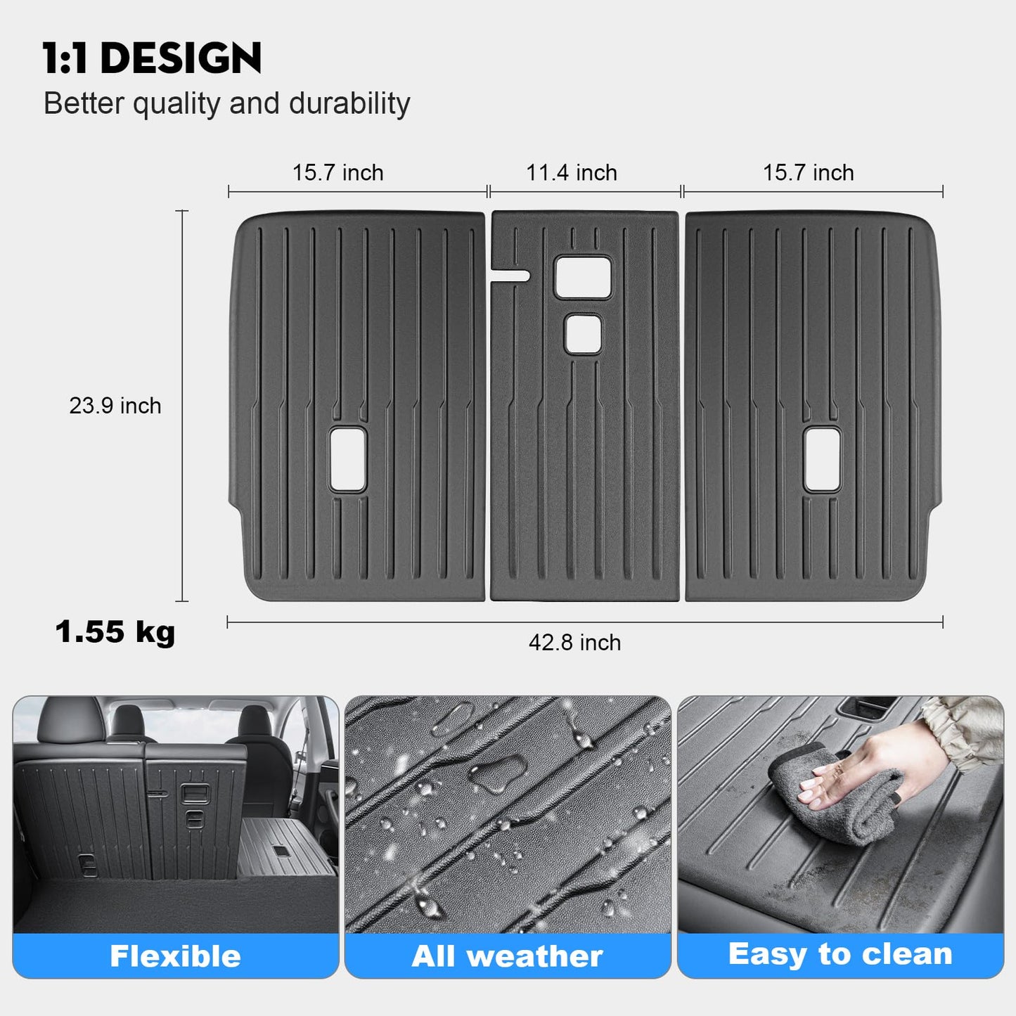 Rear Seat Back Protector for Tesla Model Y/ 3 2026 [Upgraded TPE]