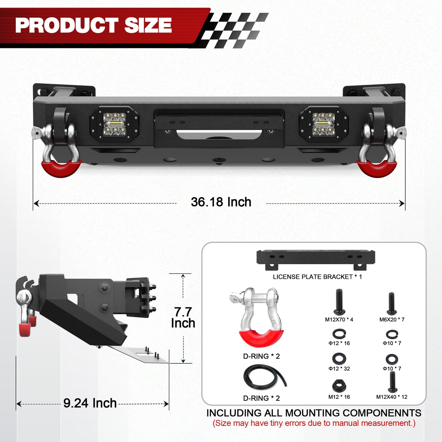 Front Lower/ Rear Bumper with LED Lights for 2024-2026 Toyota Land Cruiser 250