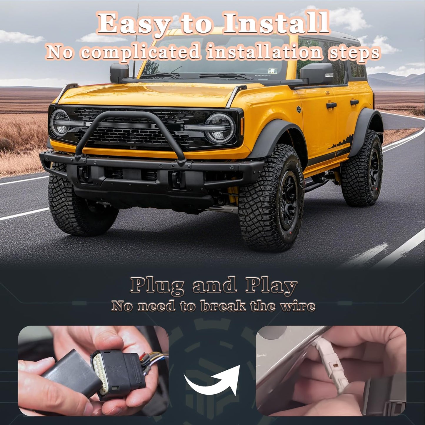Fog Lights Modular Bumper for Ford Bronco 2021-2026 (with 5 LEDs)