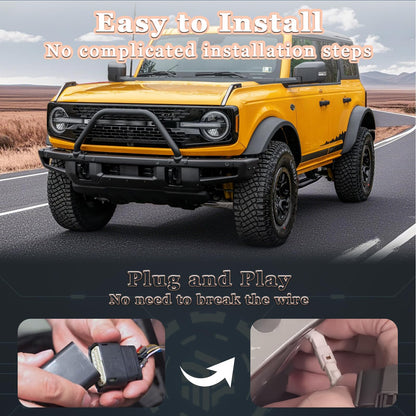 Fog Lights Modular Bumper for Ford Bronco 2021-2026 (with 5 LEDs)
