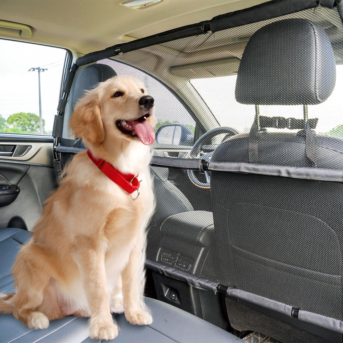 Dog Car Barrier with Net Mesh for SUVs & Trucks