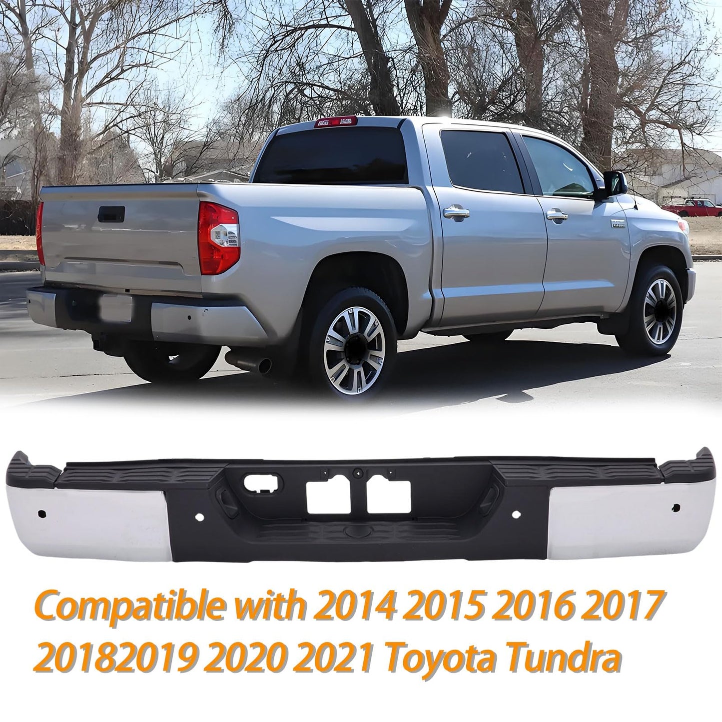 Rear Step Bumper Assembly Compatible with 2014 - 2021 Toyota Tundra