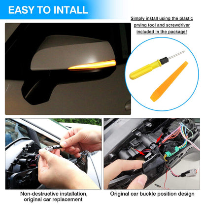 2Pcs Car Led Side Mirrors for Toyota RAV4 2019-2025/2016-2024 Tacoma/2020-2025 Highlander