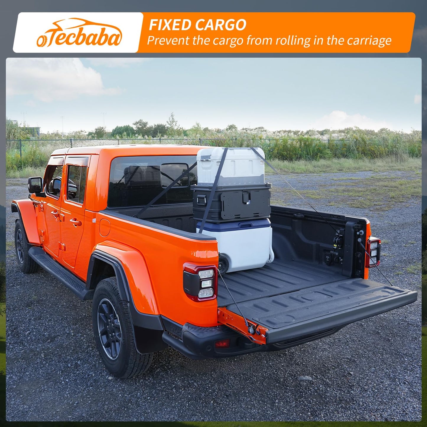 2PCS Retractable Ratchet Strap Compatible with 2020-2026 Jeep Gladiator