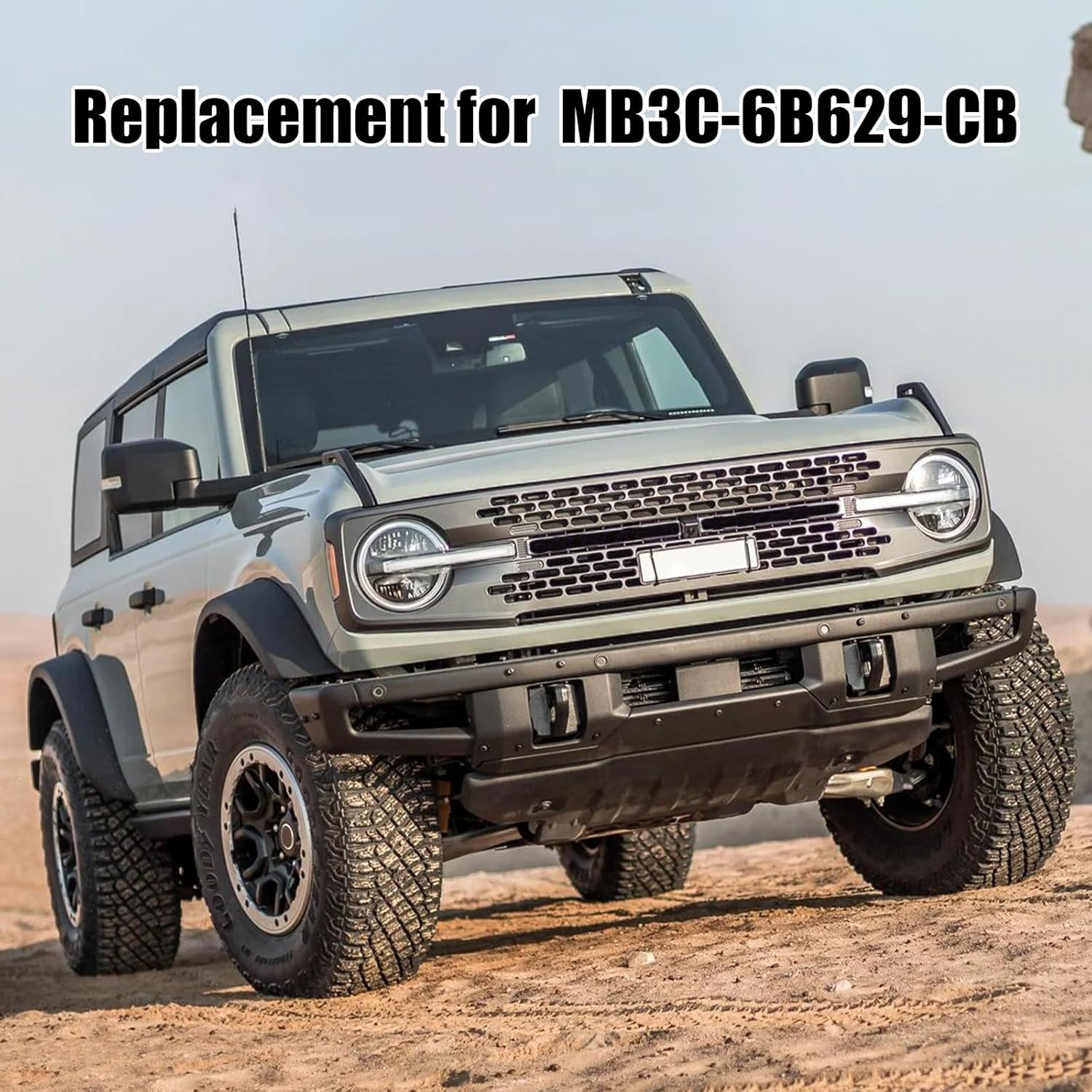 Front Bumper Skid Plate Compatible with 2021 2022 2023 2024 2025 Ford Bronco 2/4 Door Lower Guard Engine Protection Protector Replacement for MB3C-6B629-CB