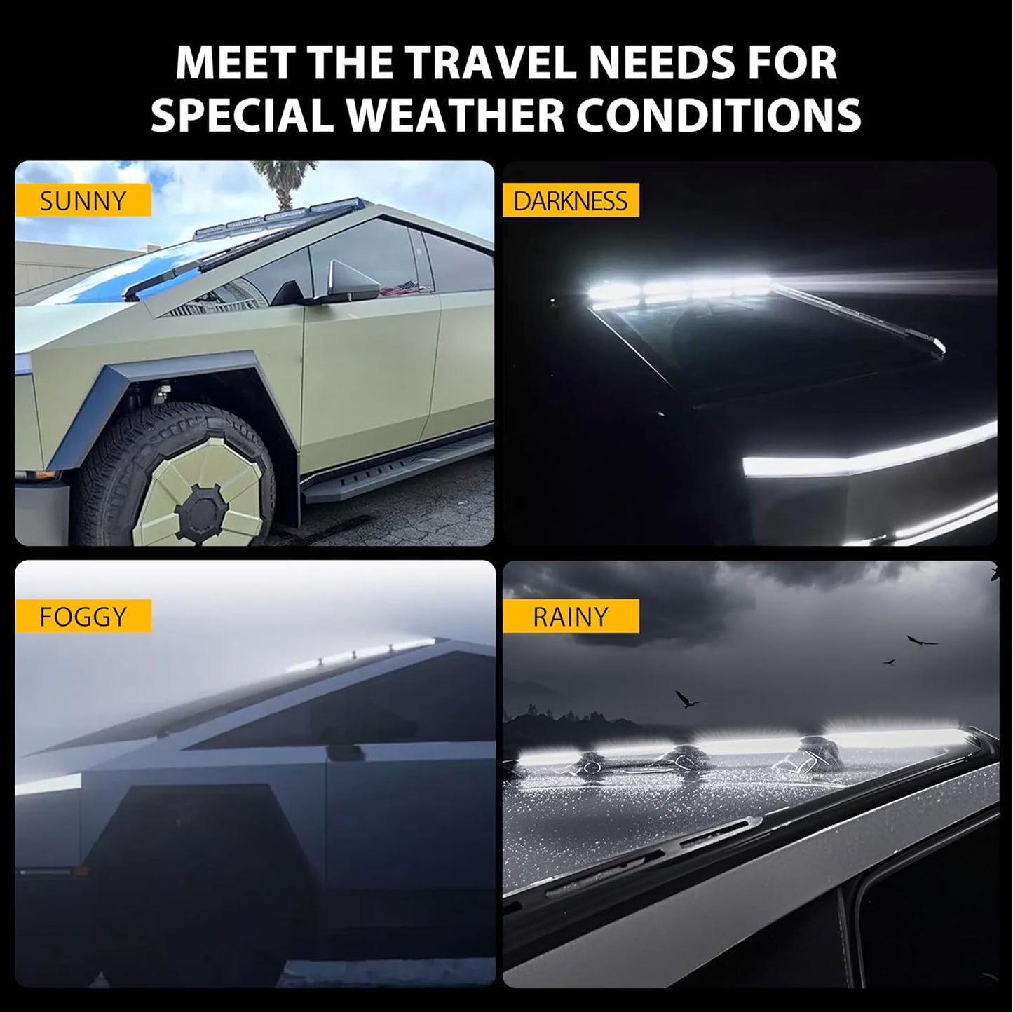 LED Roof Top Light Bar Lightbar for 2024 2025 Tesla Cybertruck