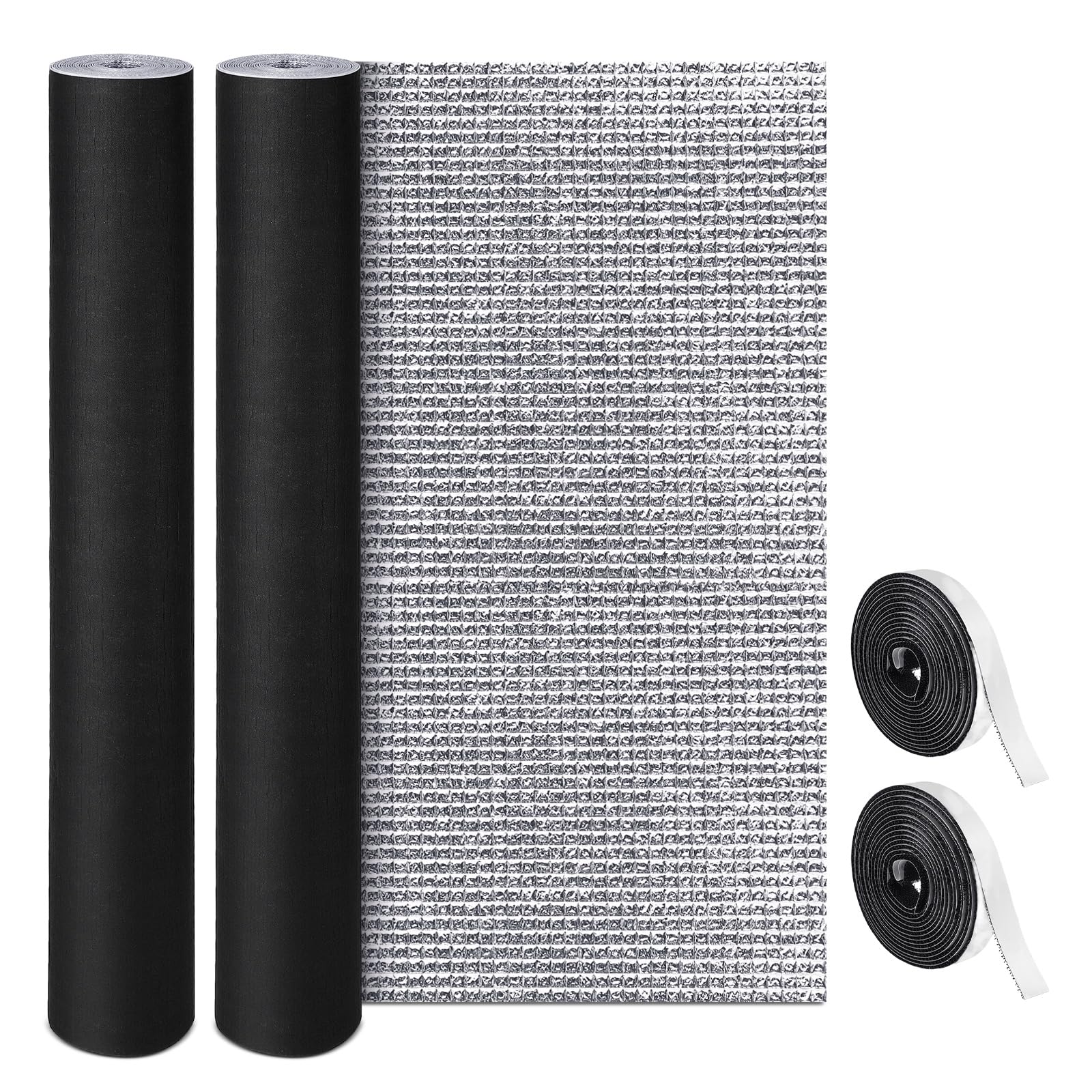 Frienda Double RV Door Window Shade Cover Blackout Reflective Insulation Roll 47x181 Inches Aluminum Foil Insulation Kit for Rv Garage Roof Door Window Skylight Shade(Silver)