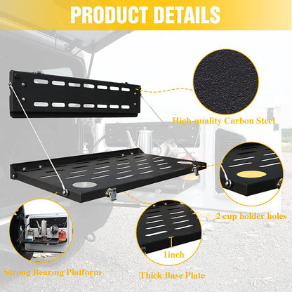 Tailgate Rack for 2021 2022 2023 2024 Ford Bronco 2/4 Door Rear Foldable Cargo Shelf - OMOTOR