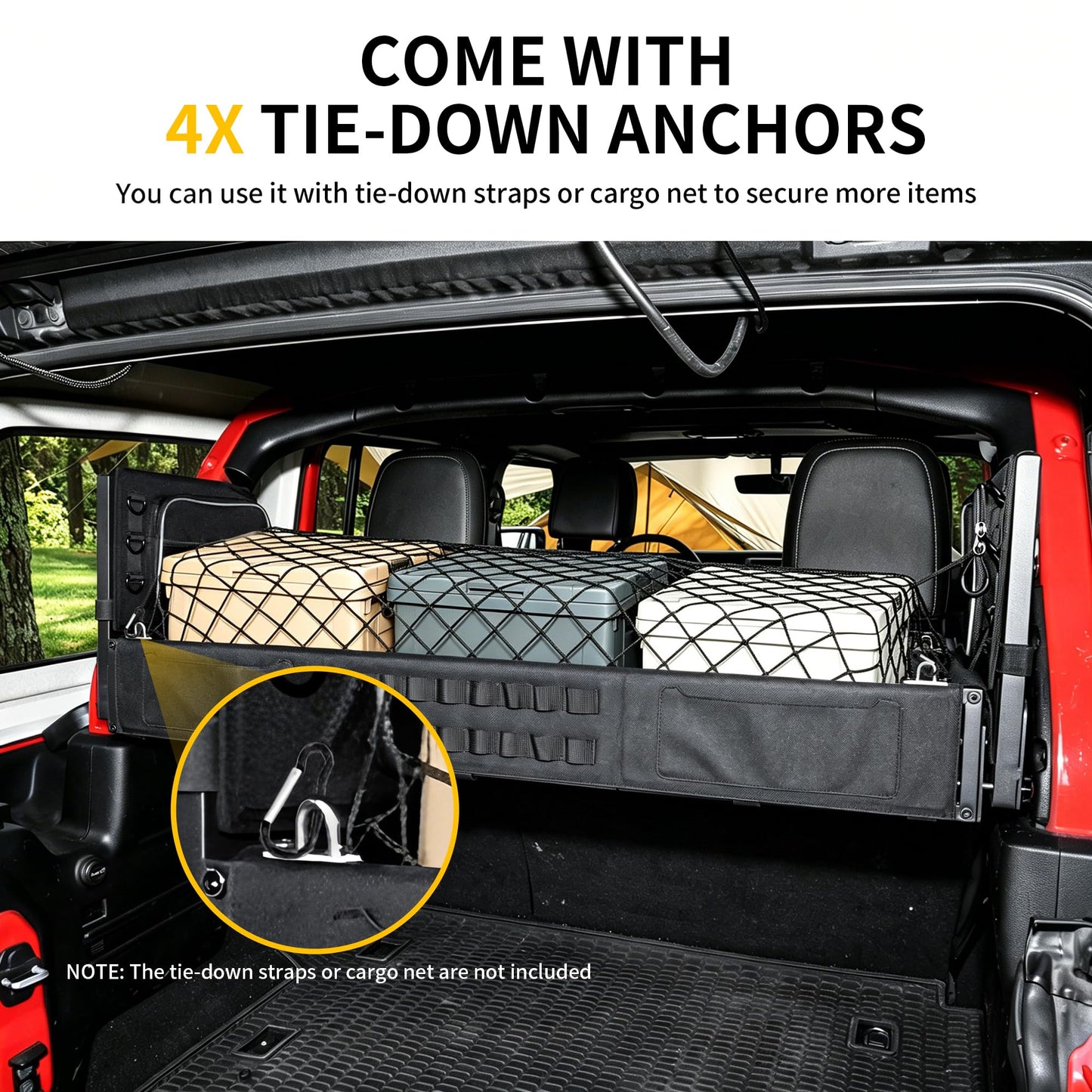 Trunk Organizer Cargo Rack for Jeep Wrangler JL 2018-2026 4-Door