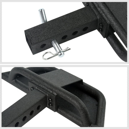Towing Hitch Steps for 2" Hitch Receiver, Rear Trailer Hitch Bumper Guard Protector Universal Black Hitch Step Bar for Pickup Truck SUV - OMOTOR