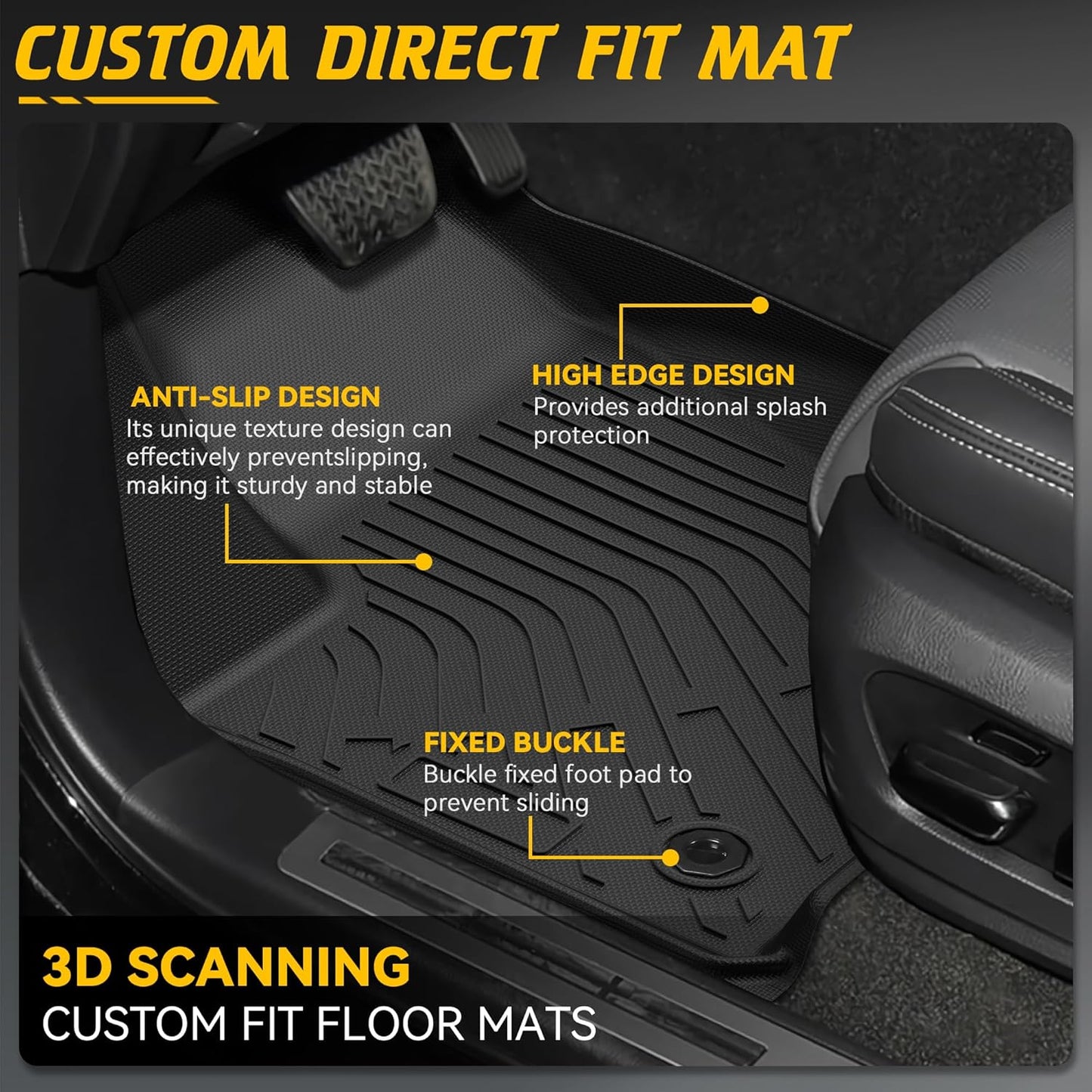6 Pcs Floor Mats Cargo Mat Fit for Toyota Land Cruiser Prado LC250 2024-2026 / Lexus GX550 2024-2026
