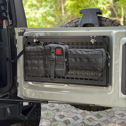 Tailgate Table Folding 2-Tier Rear Camping Cargo Storage Shelf for Ford Bronco Accessories 2021 2022 2023 2/4 Doors, Aluminum Alloy - OMOTOR