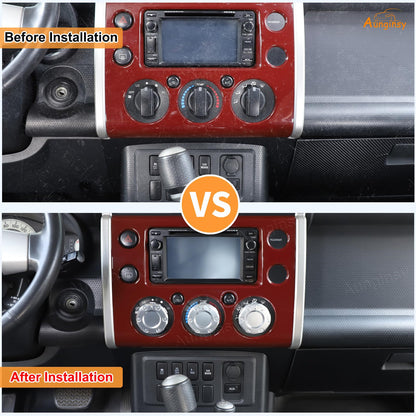 Center Console Air Conditioner Switch Button Knob Trim Cover Compatible with Toyota FJ Cruiser 2007-2021