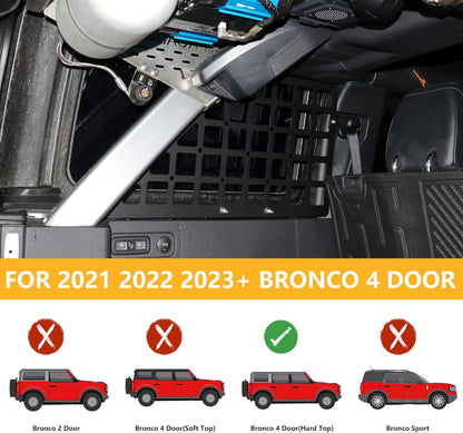 Rear Window Molle Panel for 2021 2022 2023 2024 2025 New Ford Bronco 4 Door Hard Top Cargo Organizer Rear Trunk Panel Storage System Interior Accessories, 2 Pack Black