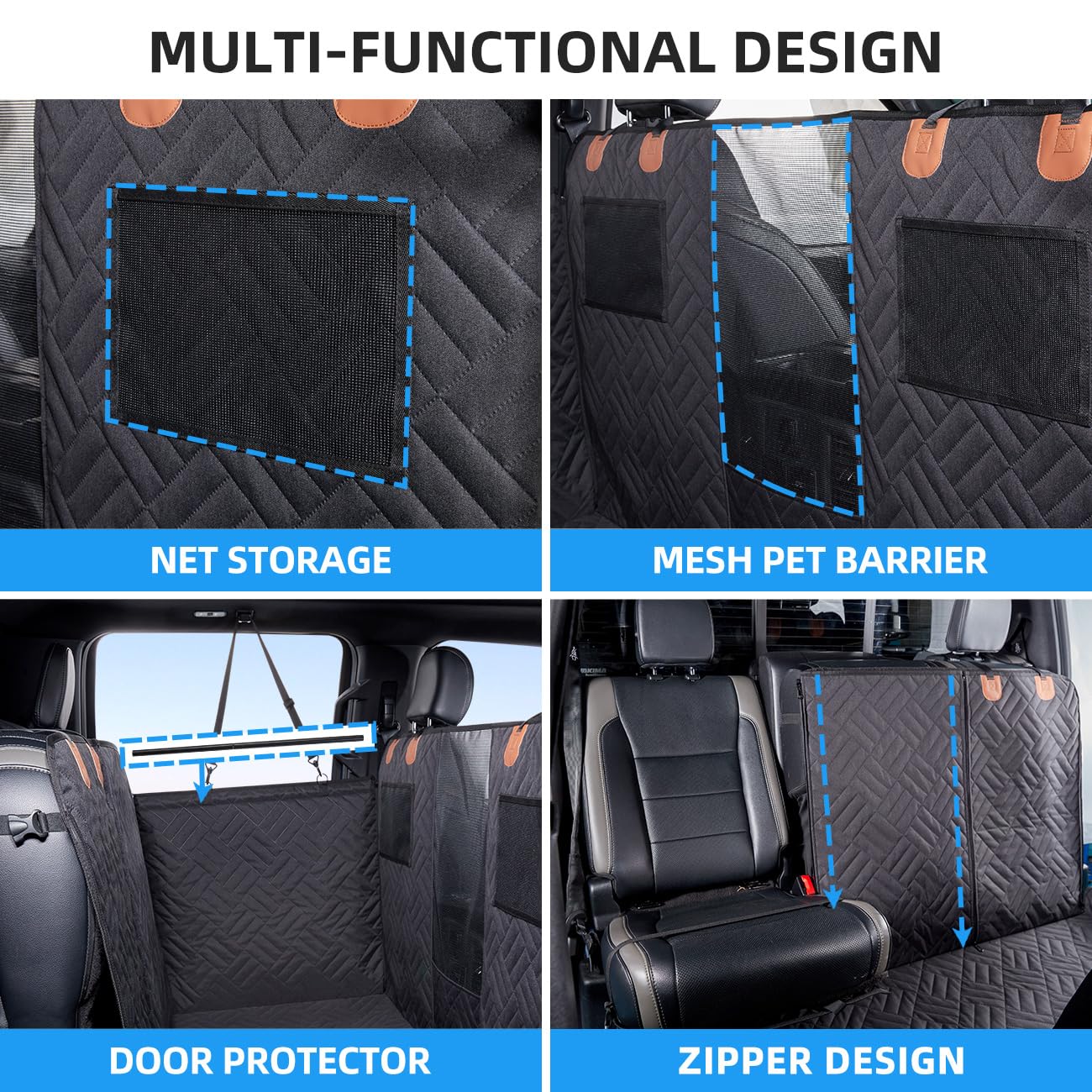 Dog Car Seat Cover for Back Seat,Dog Hammock for Truck,Back Seat Pet Cover,Back Seat Extender for Dogs,for Truck F150 /RAM 1500/Silverado/GMC/Tundra