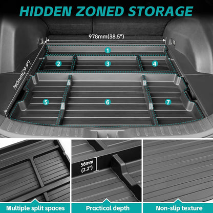 Hidden Trunk Organizer Tray Compatible with 2019-2025 Toyota RAV4 LE XLE XSE Hybrid (Not Prime)