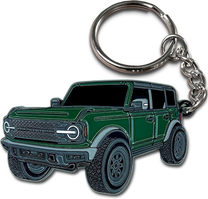 Bronco Keychain Accessories 4 door key chain Fob Cover Cool Mods compatible with Ford Bronco 2021 2022 2023 - OMOTOR