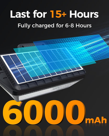 208LED High Bright Solar RV Lights Exterior, Clip on Solar RV Porch Light, 6000 mAh Camper Lights for Outside with Remote Control, Solar Camping Lights Outdoor Waterproof Motion Sensor for RV Camper