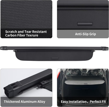ZXMOTO Cargo Cover Compatible with Honda CRV 2023 2024 2025 with Carbon Fiber Textur Retractable Type Retractable Rear Trunk Security Cover Shielding Shade Accessories
