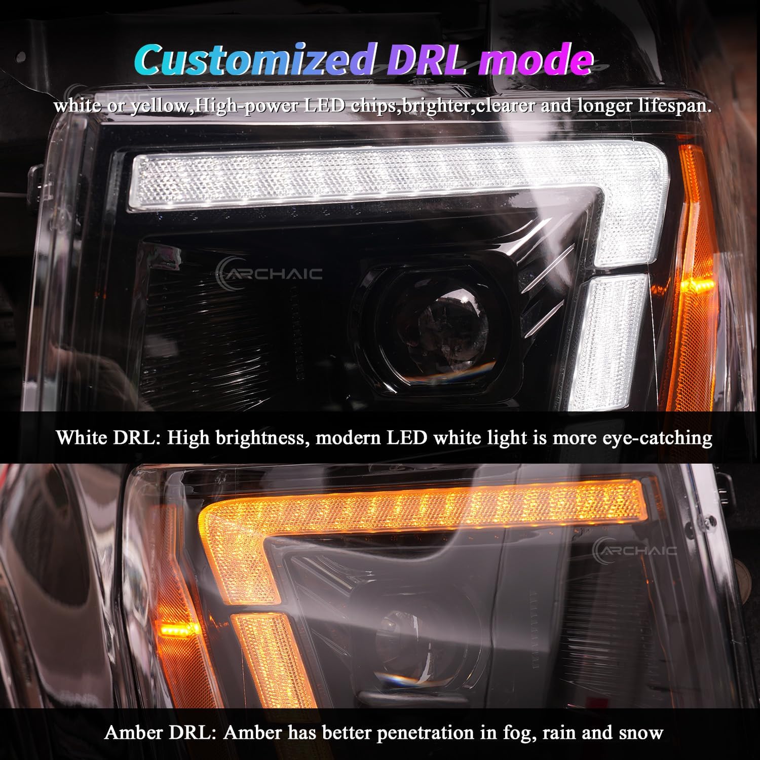 LED Headlights Compatible with 2009-2014 Ford F150 FX2/FX4/King Ranch/Lariat/Limited/Platinum/STX/SVT Raptor/XL/XLT/Lariat Limited