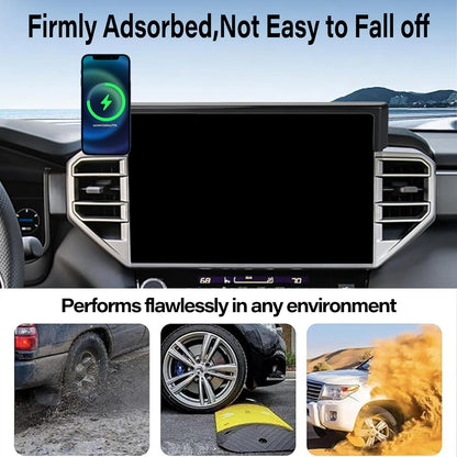Car Phone Holder for 2022-2025 Toyota Tundra/2023 2024 2025 Toyota Sequoia Accessories 15W Fast Wireless Charger Screen Fixed Clip Cell Phone Mount Hands-Free 360 Degree Rotation(14 Inch)
