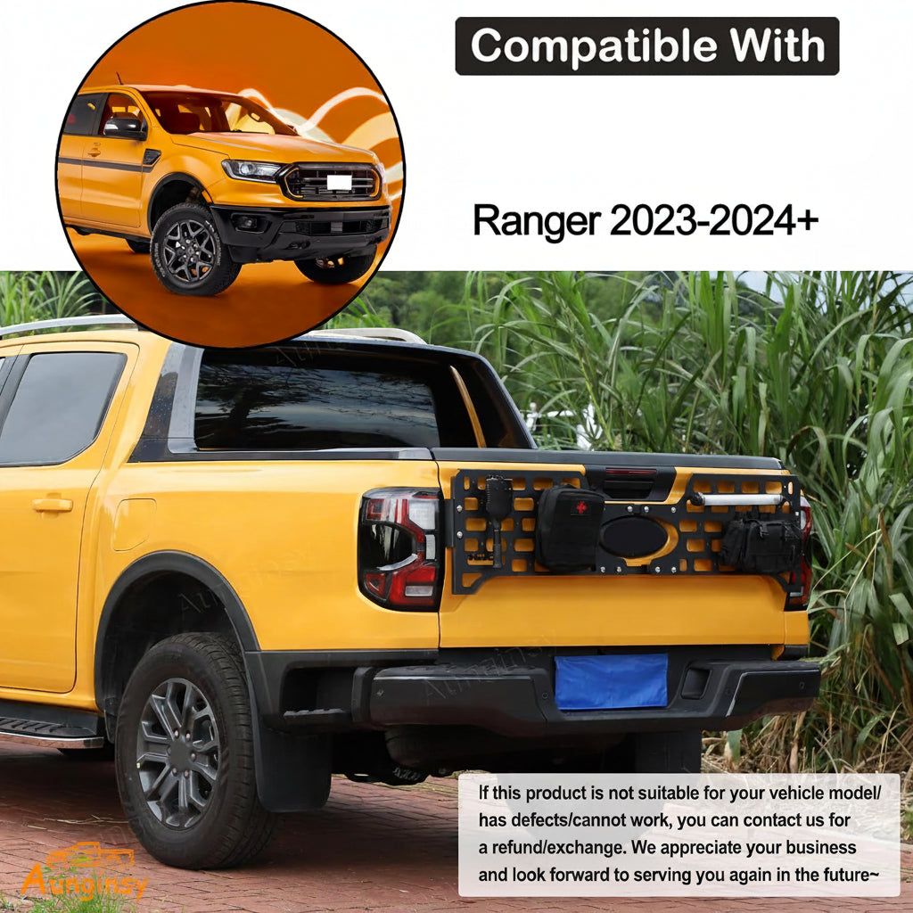 Exterior Tailgate Molle Panel Compatible with Ford Ranger 2023 2024