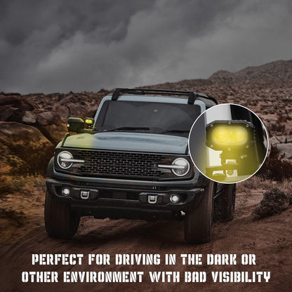 Seven Sparta Dual A-Pillar Light Mount Off-Road Ditch Lights Mounting Brackets Compatible with Ford Bronco Accessories 2/4 Door 2021 2022 2023 2024 2025 (1 Pair)