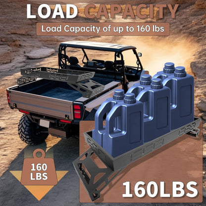 HECASA Overbed Cargo Rack UTV Compatible with Fully Adjustable Mounting Brackets Accommodate Bed Rail Widths from 39.7" - 56.3" (Inside Width) Full-Bed Rack