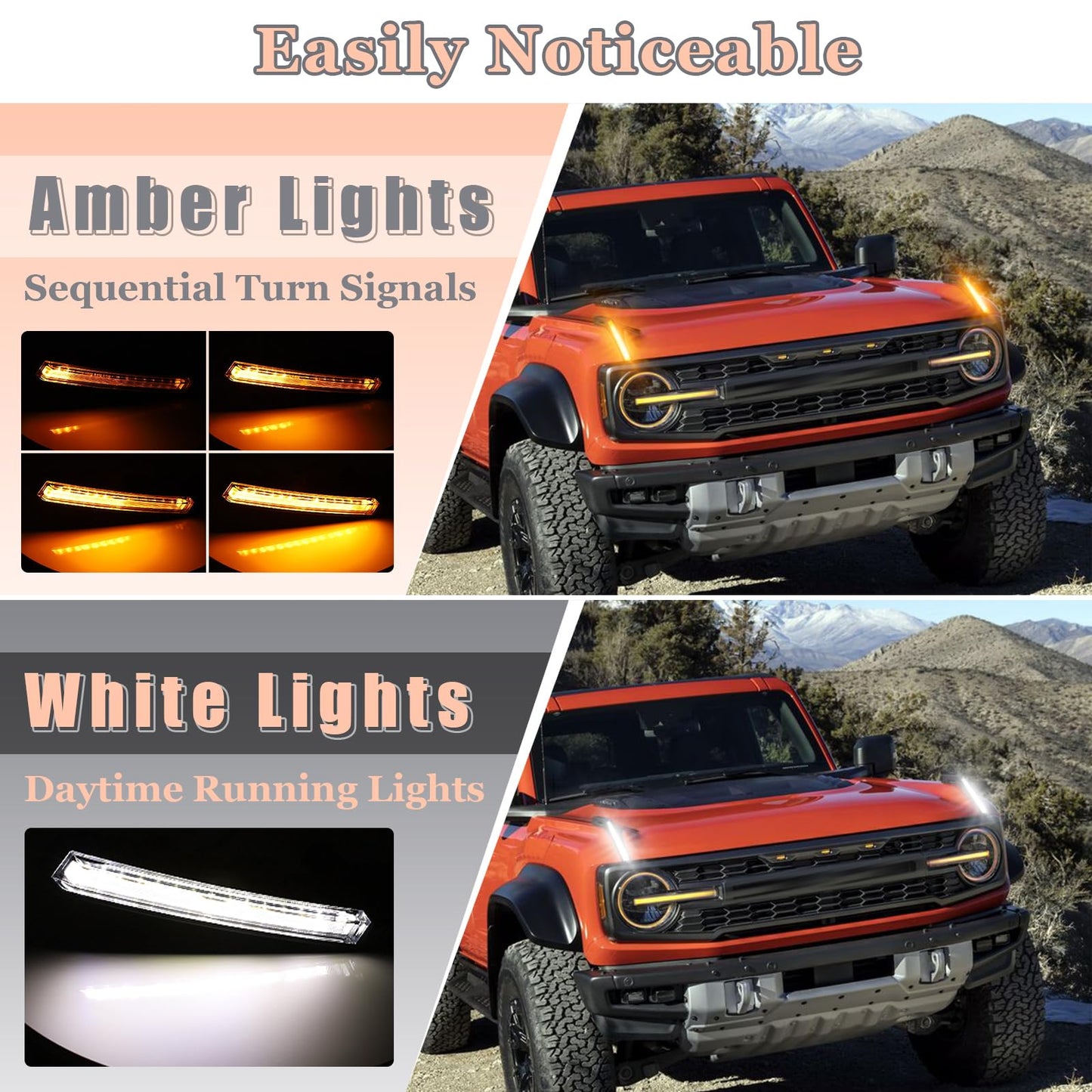 Fog Lights Modular Bumper for Ford Bronco 2021-2026 (with 5 LEDs)