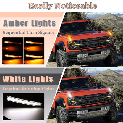 Fog Lights Modular Bumper for Ford Bronco 2021-2026 (with 5 LEDs)