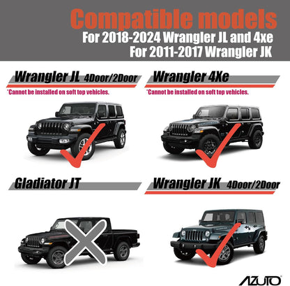 AZUTO Rear Window Trench Hood　for Jeep Wrangler JL 2018-2024 Wrangler Accessories MHG-045