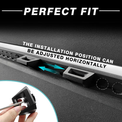 BestEvMod 4PCS Cyber Hooks Bed Rail Track Hook OEM Style Set of 4 Compatible with 2024+ Tesla Cybertruck L Cleat Accessories for Enclosed Trailer Used with L Track Rail Heavy Duty Steel
