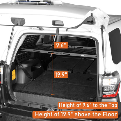 u-Box 4Runner Rear Trunk Cargo Rack + Window Molle Panel Kit Interior Storage Basket for 2010-2024 Toyota 4Runner 5-Seater & 7-Seater - Lightweight Steel Tray Organizer
