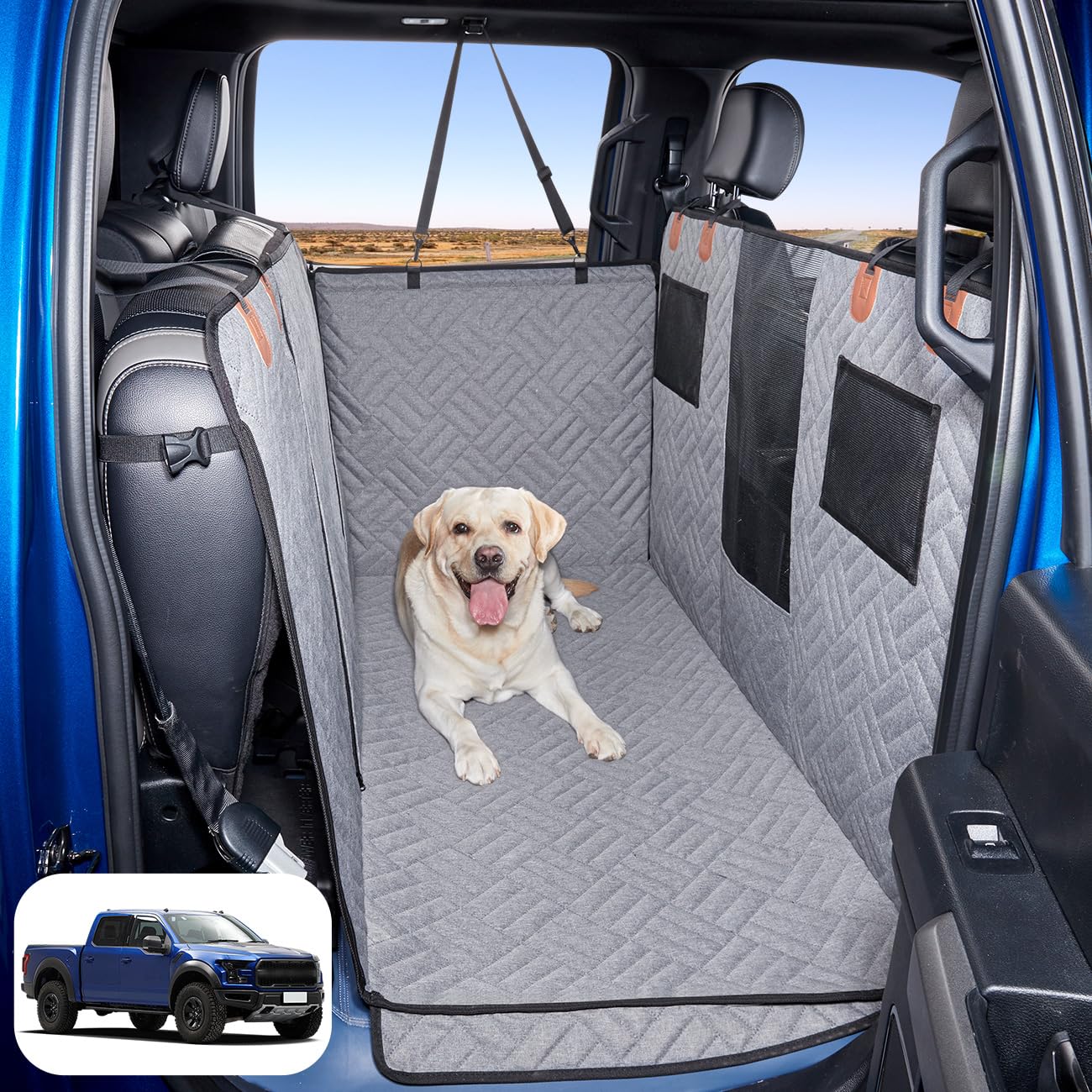 Dog Car Seat Cover for Back Seat,Dog Hammock for Truck,Back Seat Pet Cover,Back Seat Extender for Dogs,for Truck F150 /RAM 1500/Silverado/GMC/Tundra