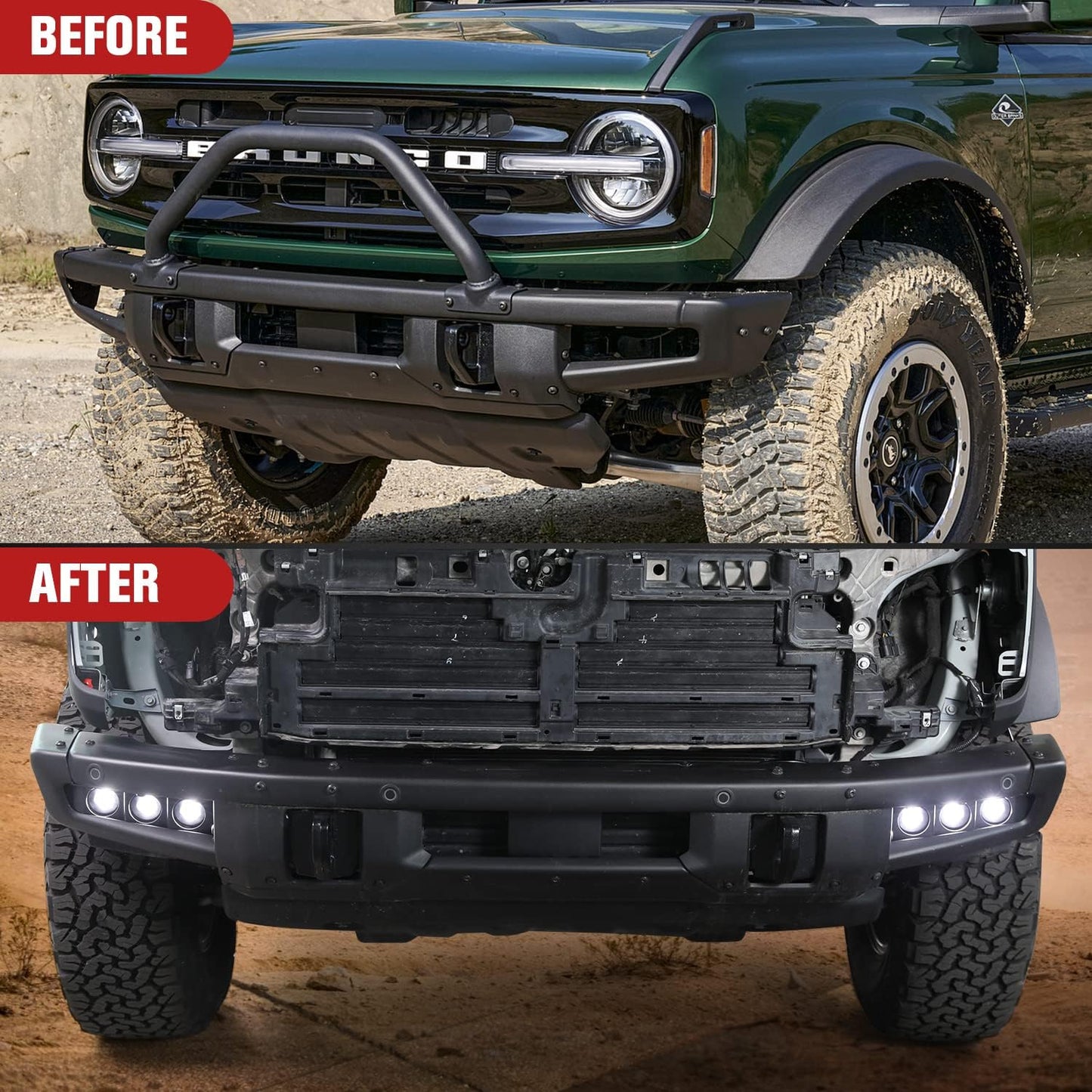 LED Fog Lights for 2021 2022 2023 Ford Bronco 2/4-Door, Front Lower Bumper Fog Light Kit with Bracket, White Daytime Running Light Assemble Accessories, 2PCS