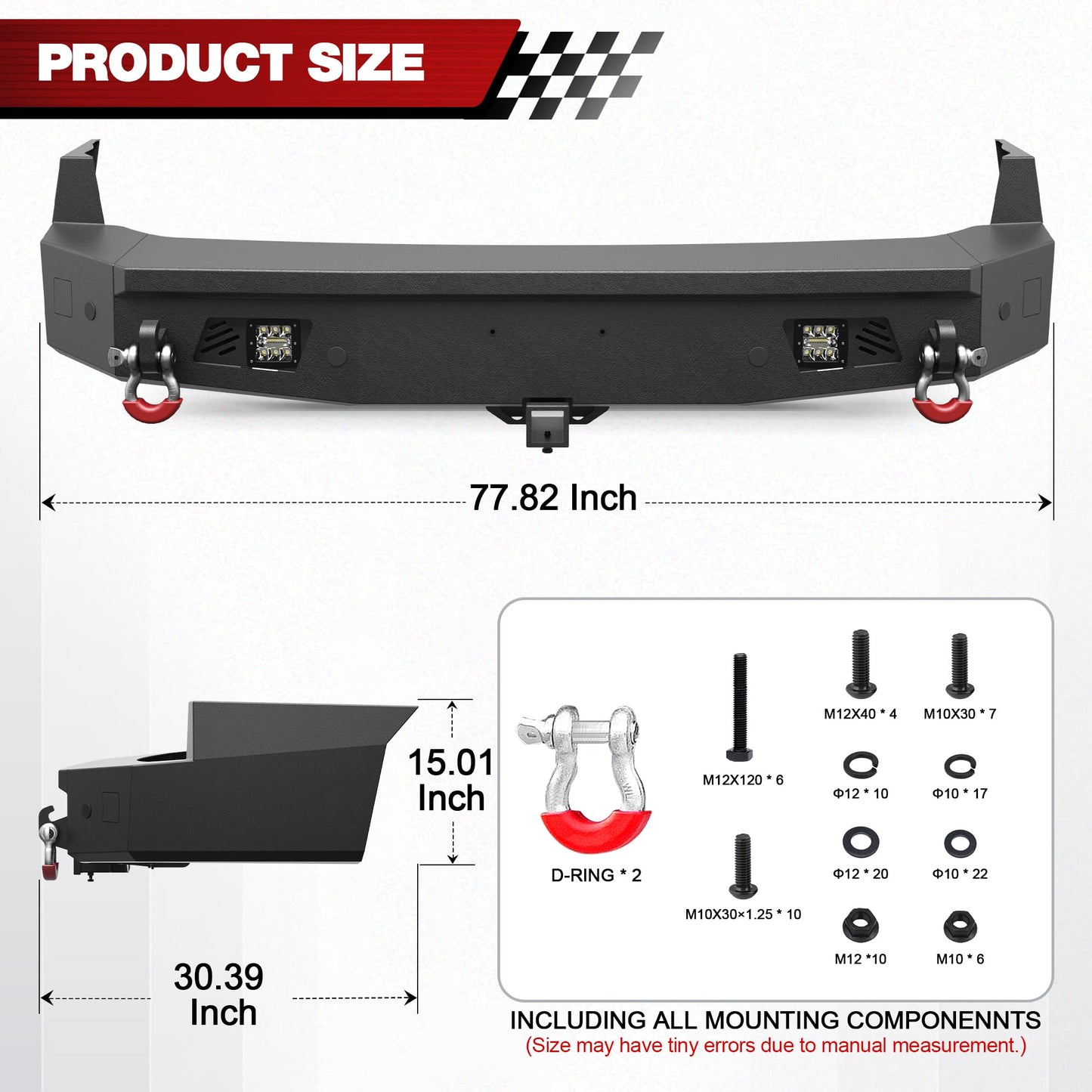 Front Lower/ Rear Bumper with LED Lights for 2024-2026 Toyota Land Cruiser 250