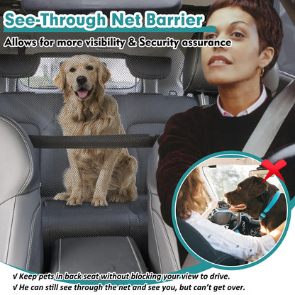 Dog Car Barrier with Net Mesh for SUVs & Trucks